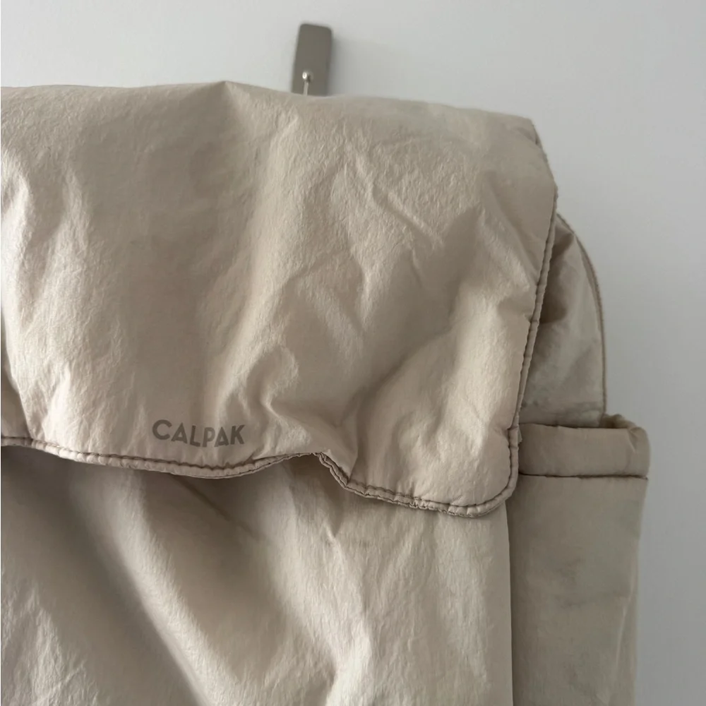 CALPAK Diaper Backpack with Laptop Sleeve in Oatmeal
